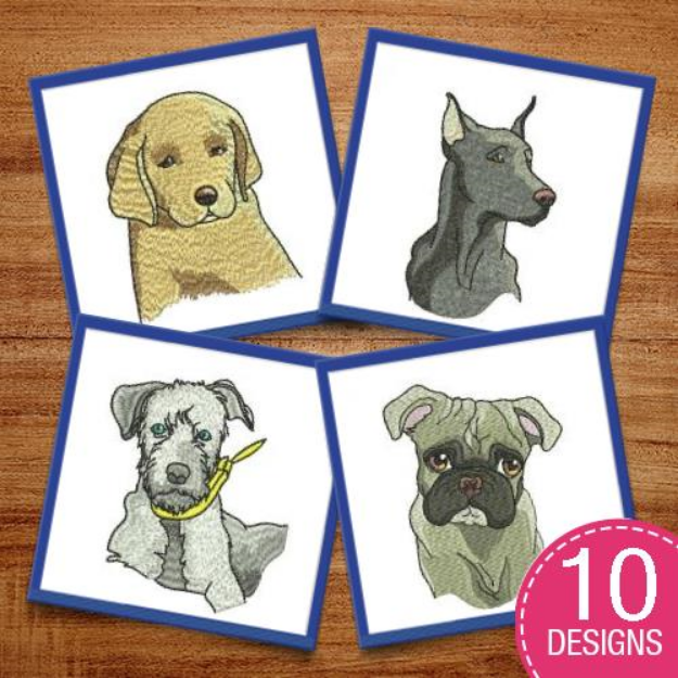 Dog Face Embroidery Design Pack | Embroidery Sets at GrandSlamDesigns.com