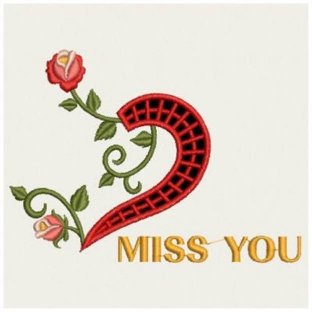 Picture of Miss You Machine Embroidery Design