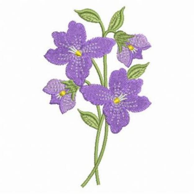 Picture of Pretty Purple Flowers Machine Embroidery Design