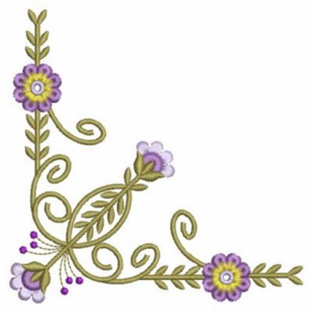 Corner Floral Machine Embroidery Design | Embroidery Library at ...