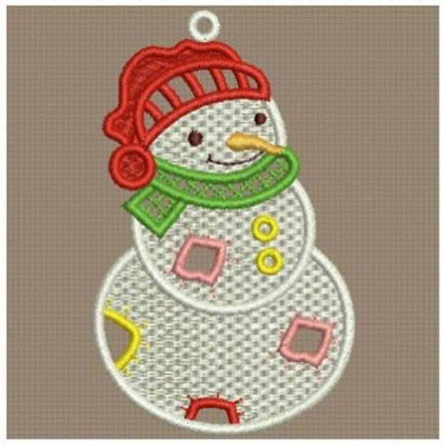 Picture of Free Standing Lace Snowman Machine Embroidery Design