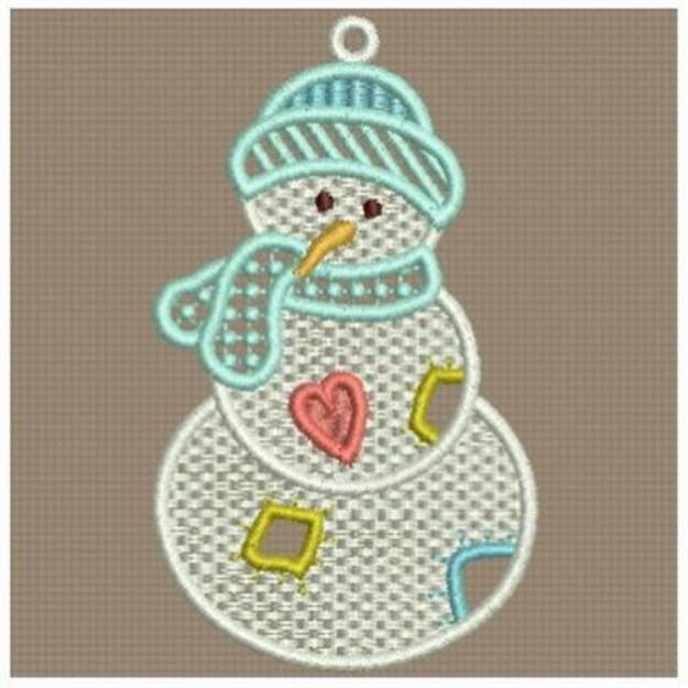 Picture of Free Standing Lace Snowman Machine Embroidery Design