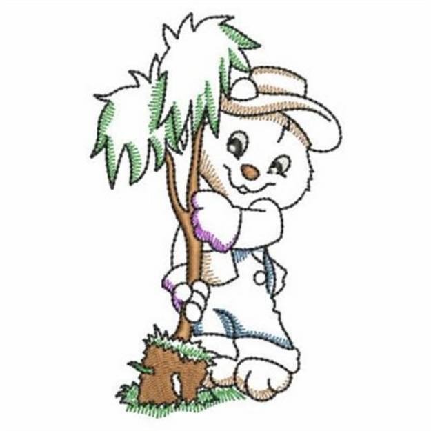 Picture of Bear Planting Tree Machine Embroidery Design