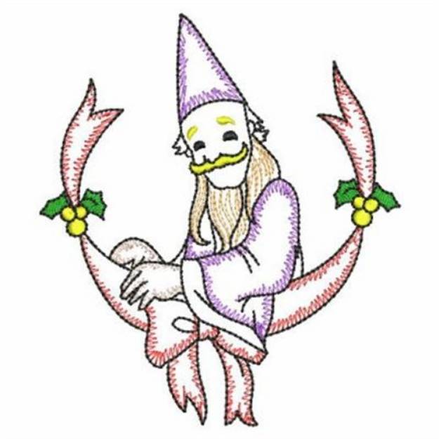 Picture of Wizard with Ribbon Machine Embroidery Design