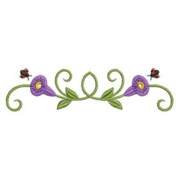 Floral Ladybug Border Machine Embroidery Design | Embroidery Library at ...