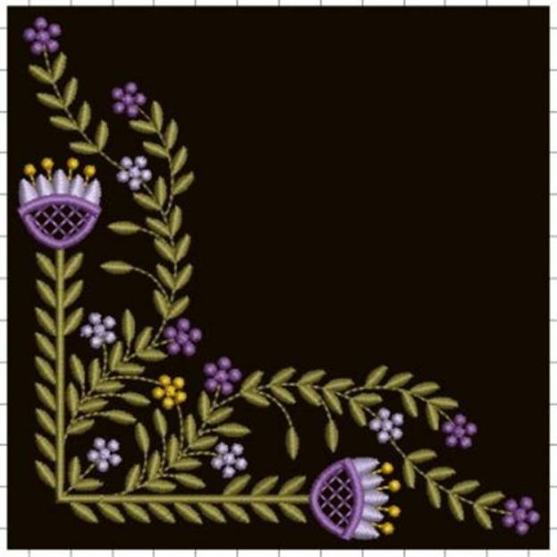 Picture of Floral Corner Machine Embroidery Design