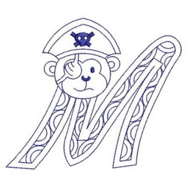 Picture of Monkey Letter M Machine Embroidery Design