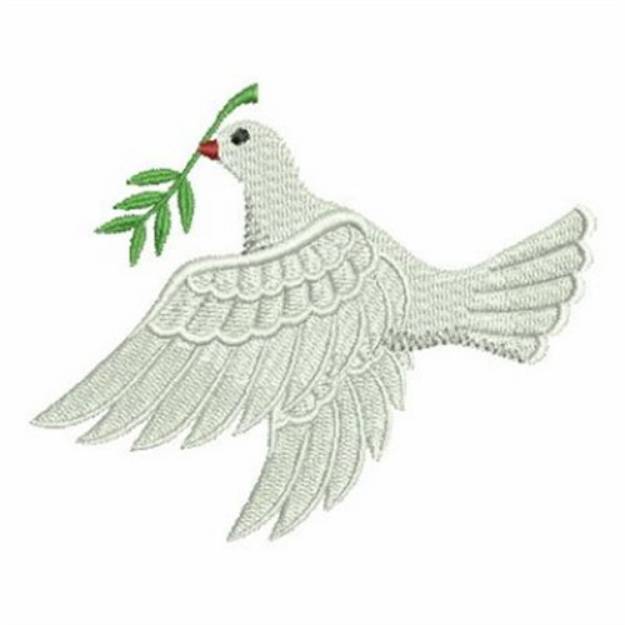 Picture of Dove with Olive Branch Machine Embroidery Design