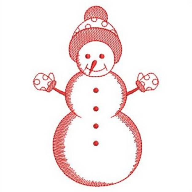 Picture of Snowman with Mittens Machine Embroidery Design