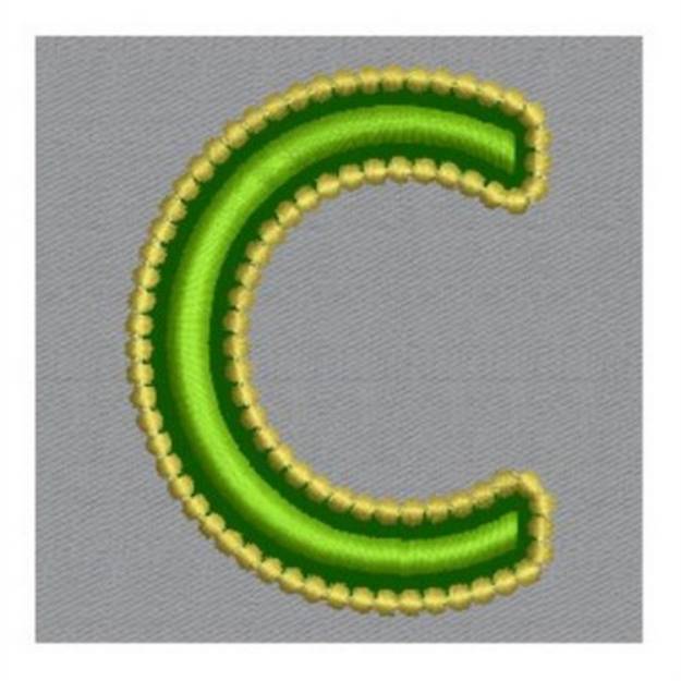 Picture of Golden Applique Letter C Machine Embroidery Design