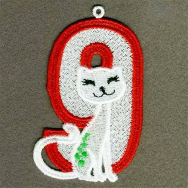 Picture of FSL Cat Number 9 Machine Embroidery Design