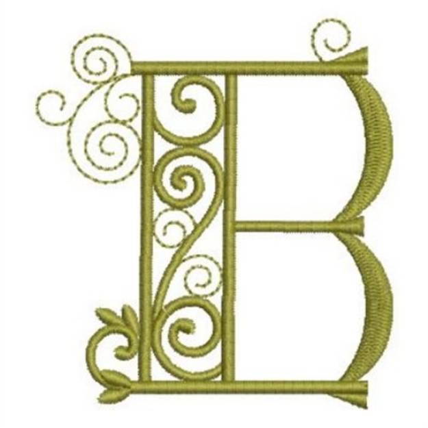 Picture of Curly  Letter B Machine Embroidery Design