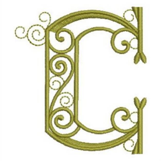 Picture of Curly  Letter C Machine Embroidery Design