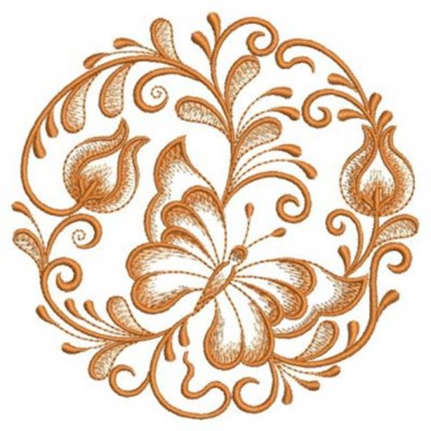 Picture of Butterfly Flowers Machine Embroidery Design