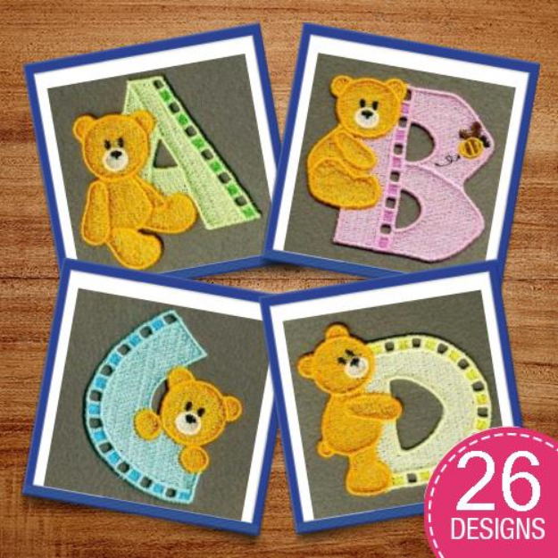 Picture of FSL Teddy Bear Alphabet Embroidery Design Pack