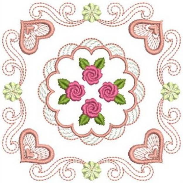 Picture of Heart Quilt Block Machine Embroidery Design