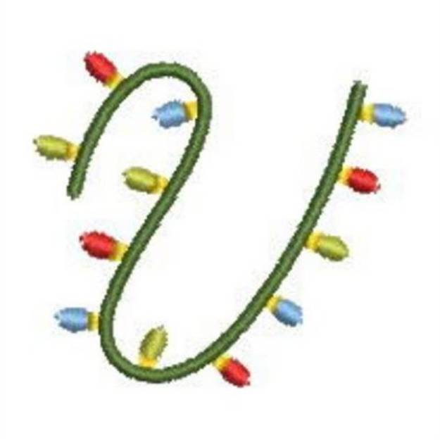 Picture of Christmas Alphabet V Machine Embroidery Design