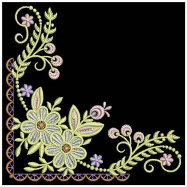 Fancy Floral Corner Machine Embroidery Design | Embroidery Library at ...