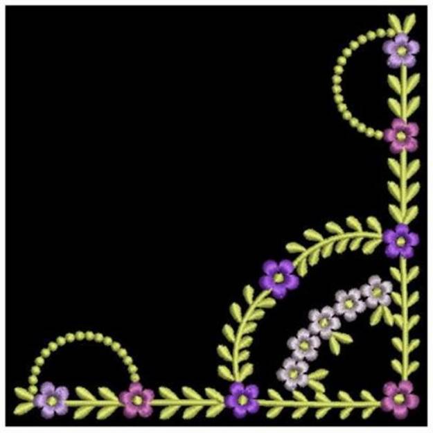 Elegant Flower Corners Machine Embroidery Design | Embroidery Library ...