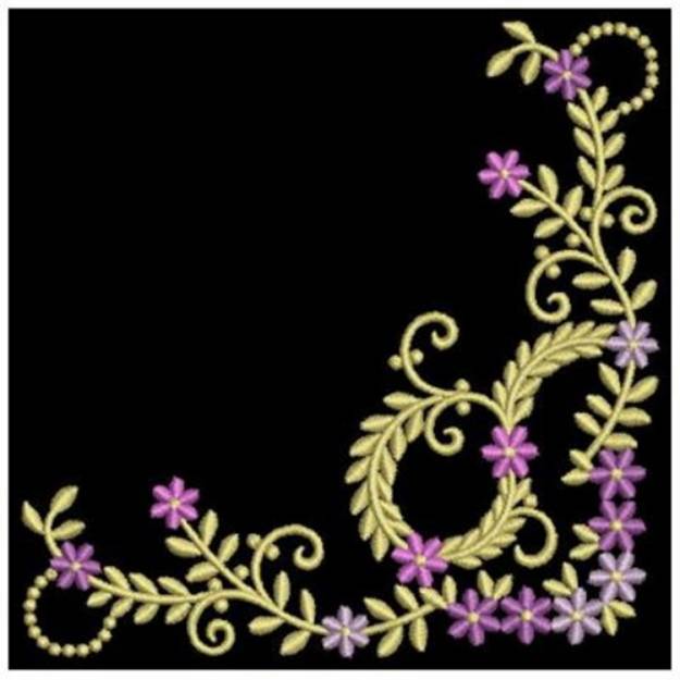 Elegant Flower Corners Machine Embroidery Design | Embroidery Library ...