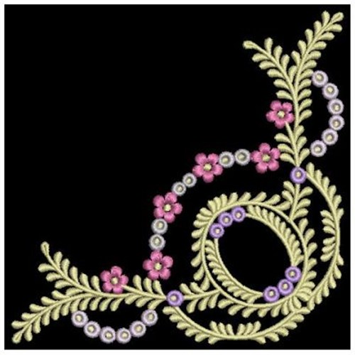 Elegant Flower Corners Machine Embroidery Design | Embroidery Library ...