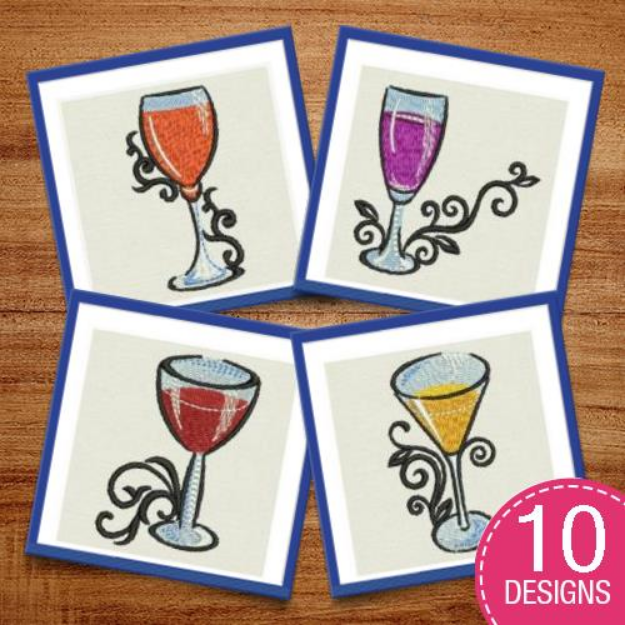 Picture of Delicious Drinks Embroidery Design Pack