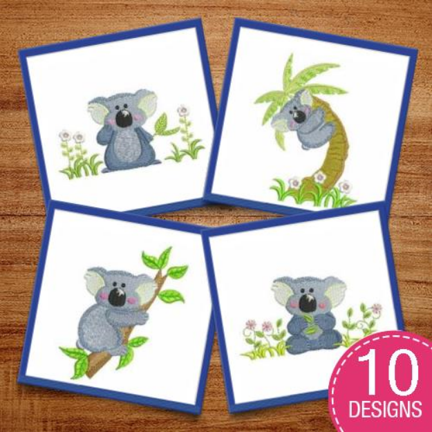 Picture of Cute Koala Bear Embroidery Design Pack