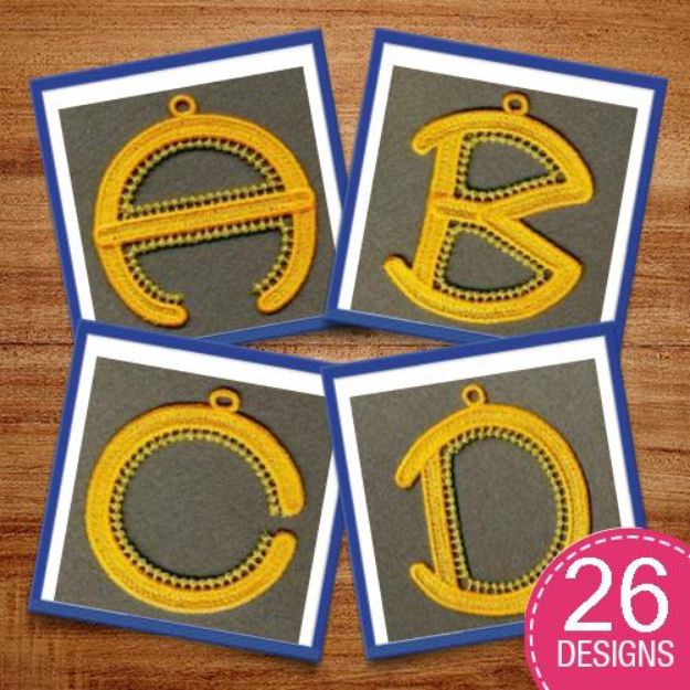 Picture of FSL Alphabet Ornaments Embroidery Design Pack