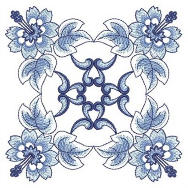 Picture of Delft Blue Block Machine Embroidery Design