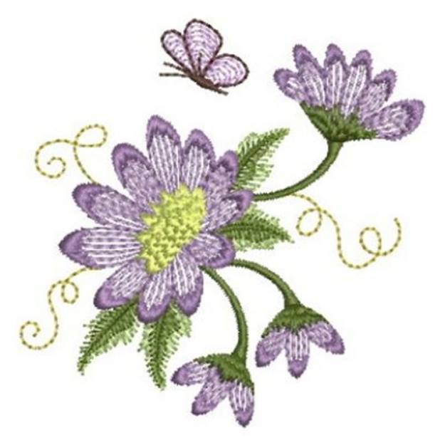 Purple Floral Butterfly Machine Embroidery Design | Embroidery Library ...