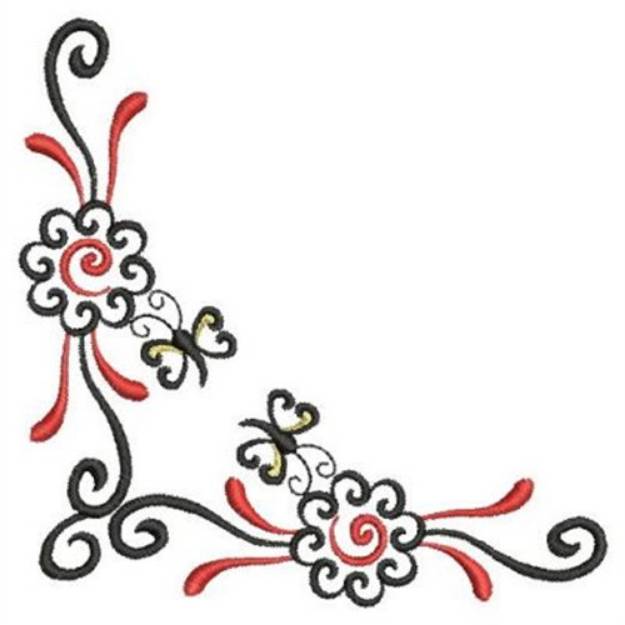 Picture of Butterfly Corner Machine Embroidery Design