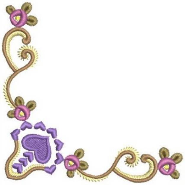 Picture of Elegant Rose Corner Machine Embroidery Design