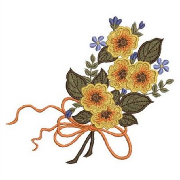 Picture of Elegant Floral Bouquet Machine Embroidery Design