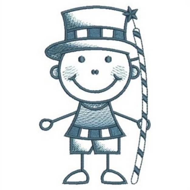 Picture of Christmas Stick Figure Machine Embroidery Design