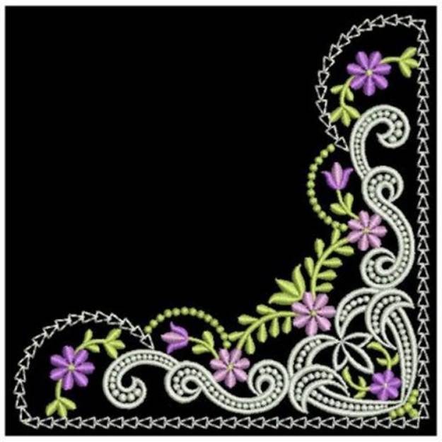 Floral Corner Embellishments Machine Embroidery Design | Embroidery ...