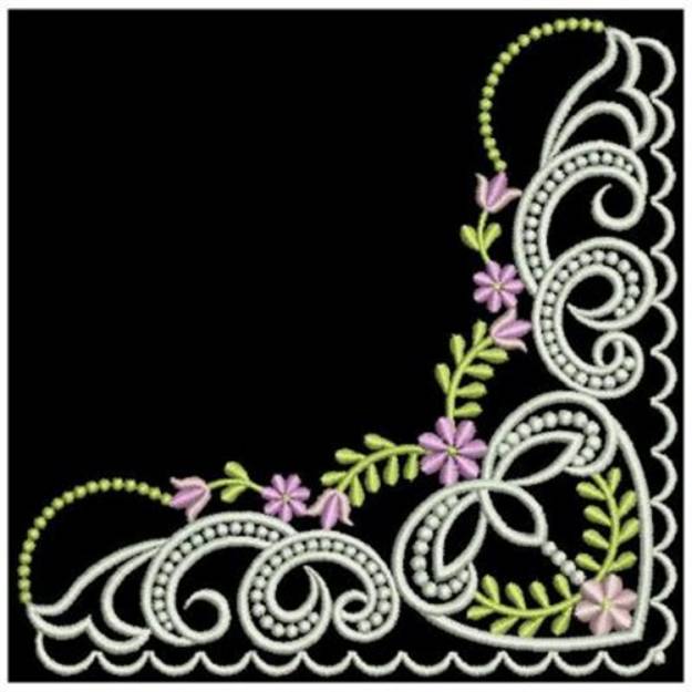 Floral Corner Embellishments Machine Embroidery Design | Embroidery ...