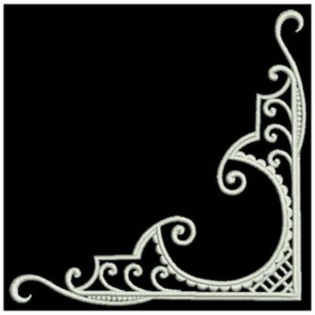 Picture of White Deco Corner Machine Embroidery Design