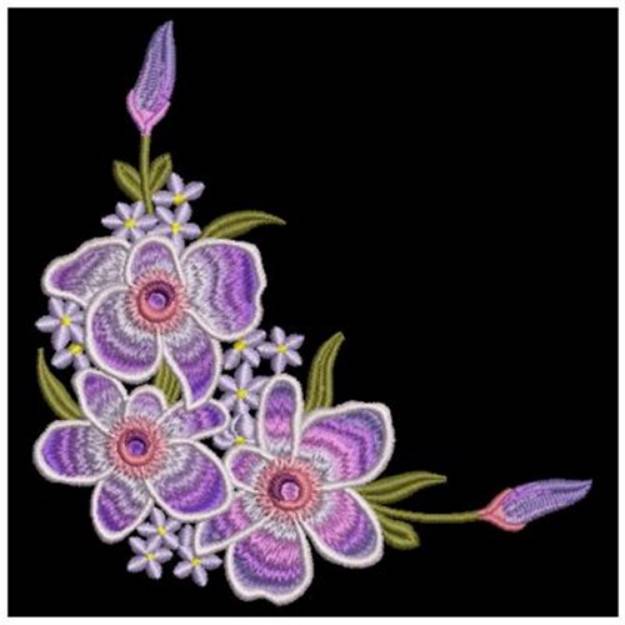 Picture of Purple Violet Corner Machine Embroidery Design