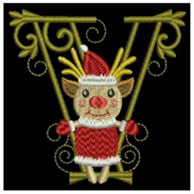 Picture of Christmas Alphabet V Machine Embroidery Design