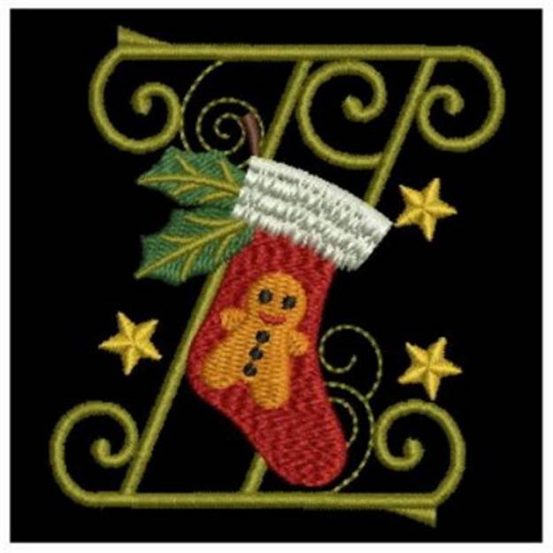 Picture of Christmas Alphabet Z Machine Embroidery Design