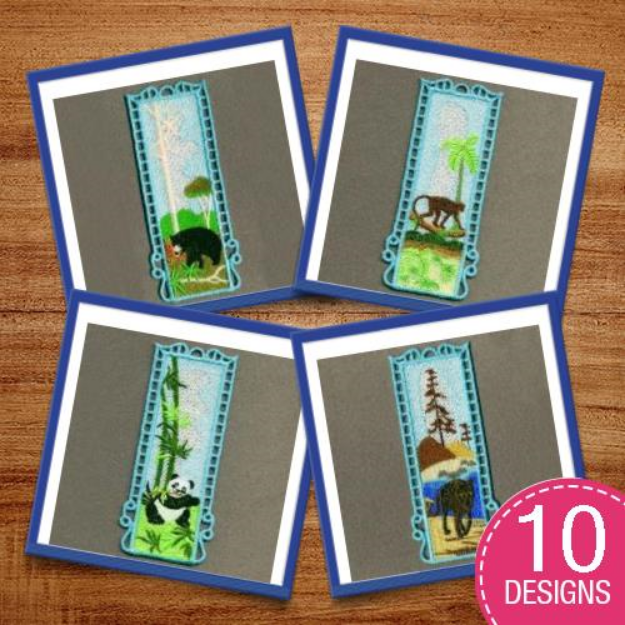 Picture of FSL Wild Animal Bookmarks Embroidery Design Pack