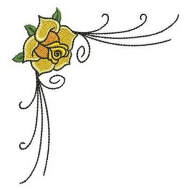 Picture of Corner Rose Machine Embroidery Design