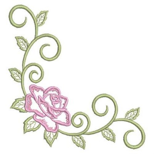 Corner Rose Machine Embroidery Design | Embroidery Library at ...