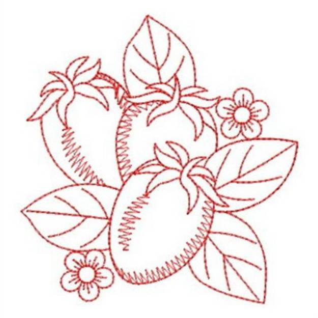 Picture of Redwork Strawberry Machine Embroidery Design