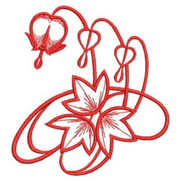 Picture of Art Nouveau Flower Machine Embroidery Design