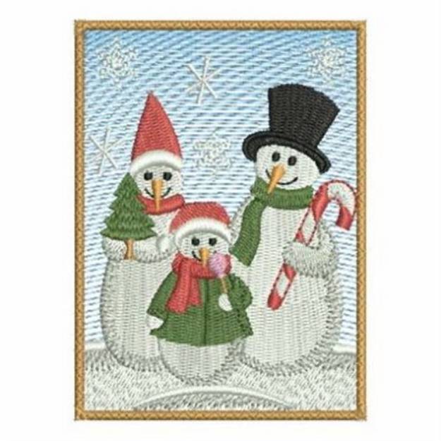 Picture of Snowman Rectangle Machine Embroidery Design