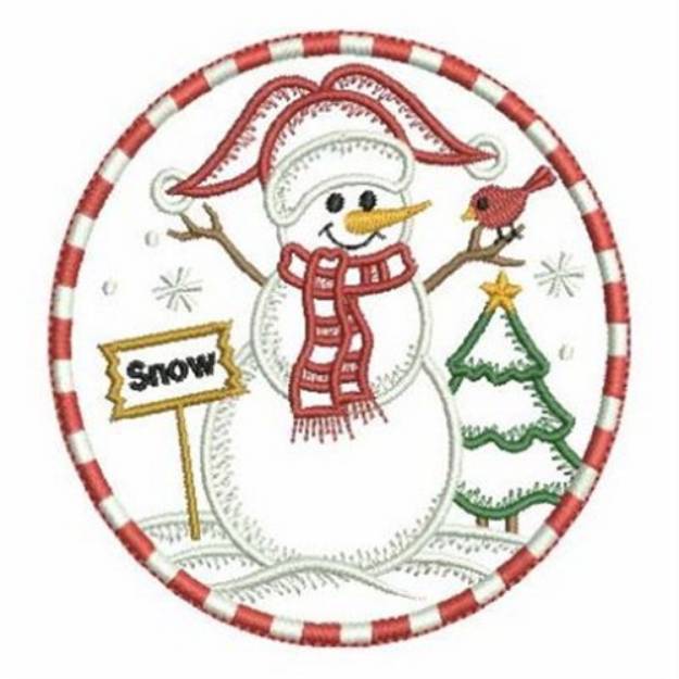 Picture of Snowman Circle Machine Embroidery Design