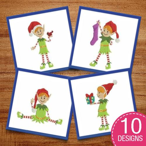 Christmas Elf Embroidery Design Pack | Embroidery Sets at