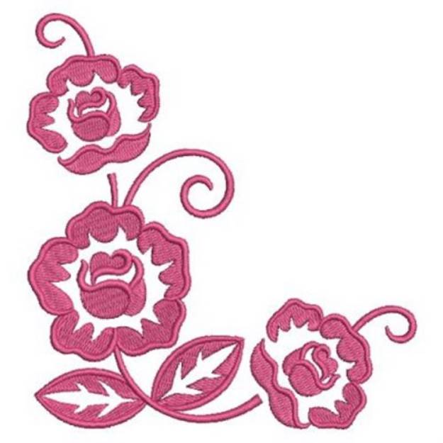 Picture of Roses Corner Machine Embroidery Design