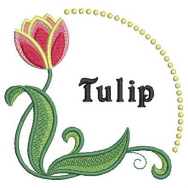 Picture of Art Nouveau Tulip Corner Machine Embroidery Design